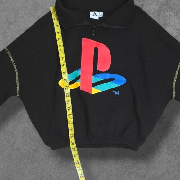 Cropped PlayStation Pullover Sweatshirt Retro Gaming Women's Medium - Picture 5 of 6